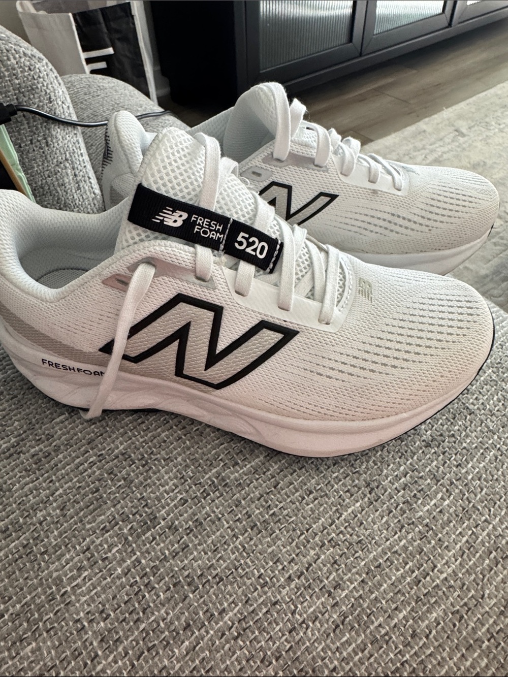 New Balance Fresh Foam 520 Women's Athletic Shoes - White with Black Accents